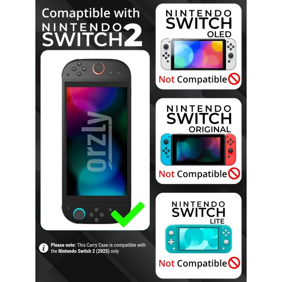 Orzly Carry Case for Nintendo Switch 2 (2025) Hard Shell Travel Case with Screen Padding, Game Cards and microSD Slots with Zipped and Open Pockets for Accessories - Gift Box Edition Orzly Carry Case for Nintendo Switch 2 (2025) Hard Shell Travel Case with Screen Padding, Game Cards and microSD Slots with Zipped and Open Pockets for Accessories - Gift Box Edition